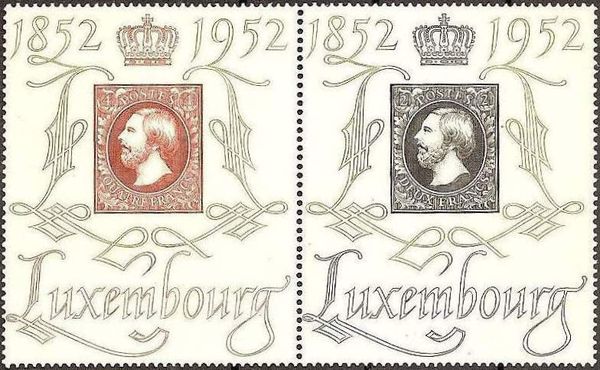 Grand Duke William III on Stamp MiNr. 2 and Stamp MiNr. 1