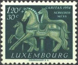 Carousel Horses, Merry-go-round Horses (Background green)