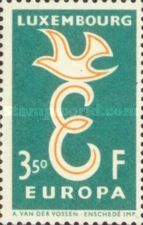 Stylized Dove over Letter "E" (Background green)