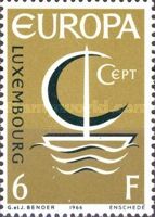 Stylized Boat with Billowing Sail & Inscription "CEPT" (6Fr)