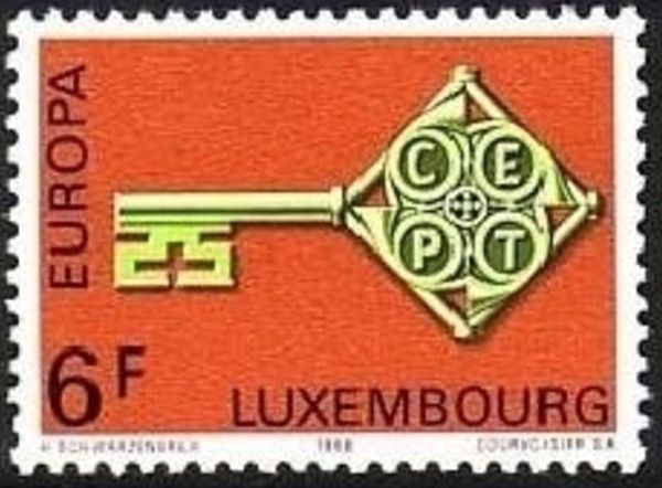 Europa "Key" with CEPT Emblem in Key Grip (Background brown)