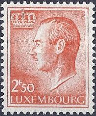 Grand Duke Jean facing Left (2,50 Fr. red)