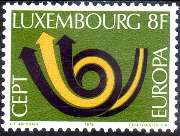 Europa "Posthorn" (8 Fr. green background)