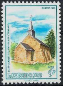 St. Lambert and St. Blase, Fennange (Watercolor Painting)