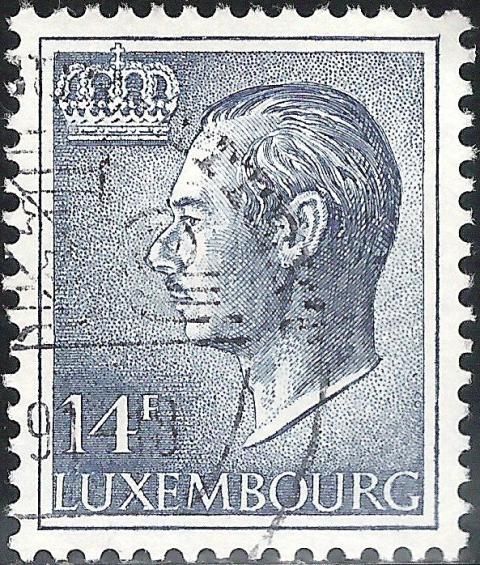 Grand Duke Jean facing Left (7 Fr. ultramarine)