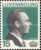 Grand Duke Jean (15 Fr. background color: green)