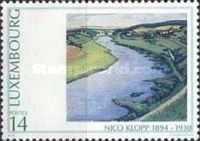 Painting "The Moselle" by Nico Klopp (1894-1930)