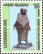 Bronze Statue "L'Abbraccio" by Josée Kerschen (*1952)