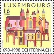 Abbey of Echternach on yellow Background
