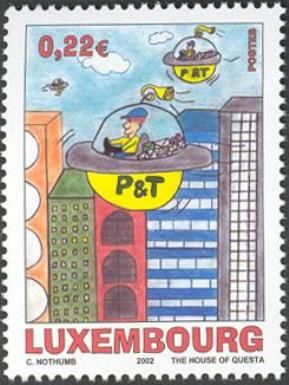 Postmen in Spacecraft and building by Claire Nothumb