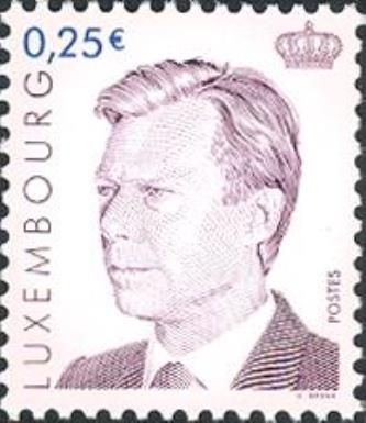 Grand Duke Henri (0.25 € vignet color claret)