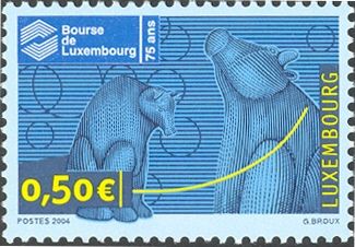 75 Years of the Luxembourg Stock Exchange (Bull and Bear)