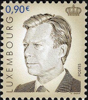 Grand Duke Henri (0.90 € vignet color brown)