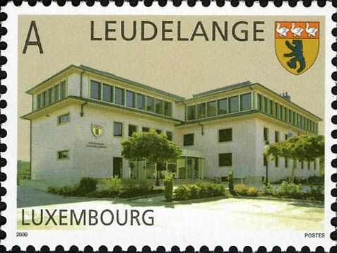 Municipal Administration Building, Leudelange and City Arms