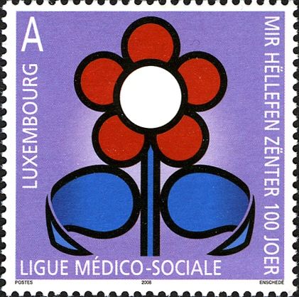 Centenary of the Ligue Medico-Sociale (Stylized Flower)