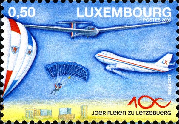 Right Half of Balloon, Glider, Parachutist, Jet Plane