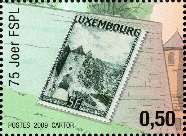 5Fr. Postage Stamp of Luxembourg from 1934
