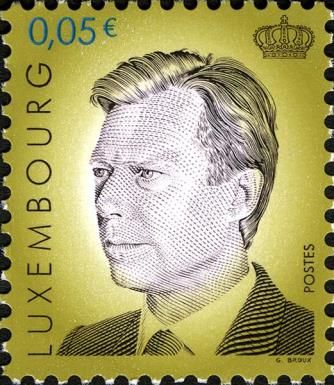 Grand Duke Henri (0.05 € vignet color violet brown)