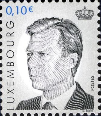 Grand Duke Henri (0.10 € vignet color black)