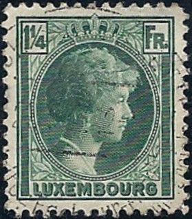 Grand Duchess Charlotte facing Right (1¾ Fr. Official -blue)