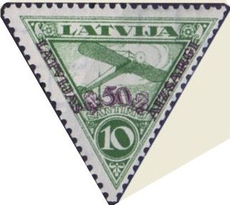 Airplane over Riga - Surcharge and Overprint