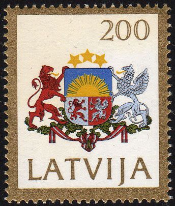 Great Coat of Arms of Latvia with Bearers