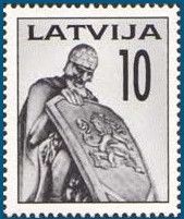 Kurzeme - Sculpture of Warrior with Shield