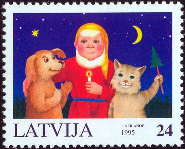 Elf with Dog and Cat