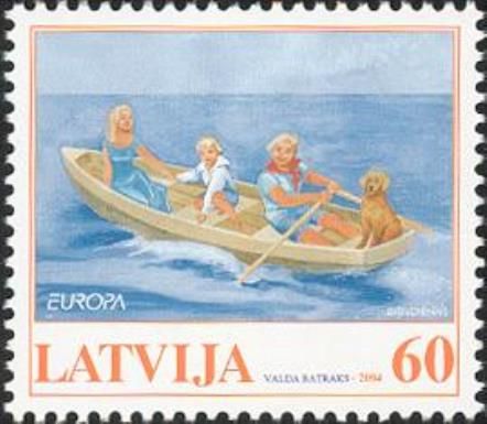 Europa - Holidays - Family in Rowing Boat
