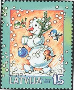 Snowman and Birds
