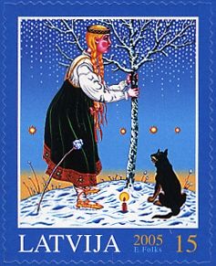 Christmas - Woman, Tree and Dog