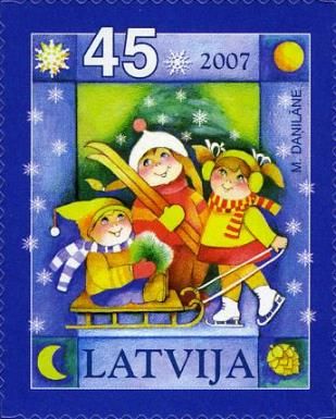 Christmas - Children Sledding