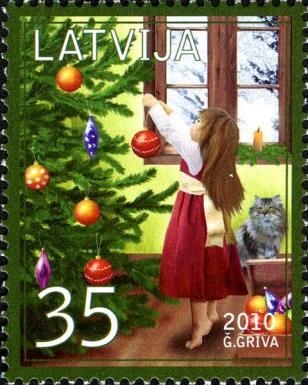 Christmas - Girl Decorating Christmas Tree
