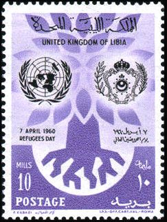 Crowned symbols of Cyrenaica, Tripolitania and Fezzan