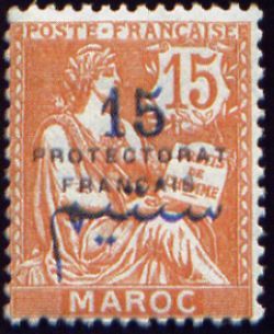 Type Mouchon Spanish surcharge with overprint