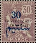 Type Mouchon Spanish surcharge with overprint