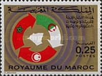 National Flags of Morocco, Algeria and Tunisia,