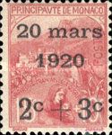 Widow, View of Monaco overprint and surcharge