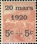 Widow, View of Monaco overprint and surcharge