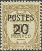 Numeral overprinted and surcharged
