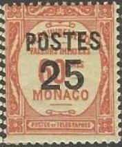 Numeral overprinted and surcharged