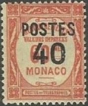 Numeral overprinted and surcharged