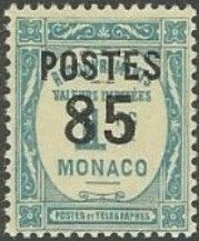 Numeral overprinted and surcharged
