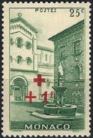 St. Nicholas Square and Fountain overprint and surcharge