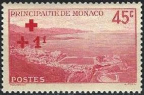 Monaco from Bird's Eye View overprint and surcharge