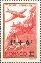 Plane Morane Saulnier MS 406 over Monaco Map surcharged