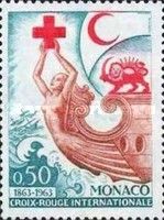 Ship with Female Figure, Red Cross, Red Crescent, Red Lion