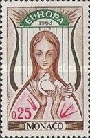 Woman with Dove in Front of a Lyre