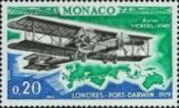 Plane "Vickers-Vimy" Over Map and Route London-Port Darwin