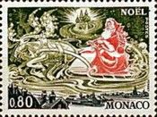 St. Nicholas in a Sleigh Over City Panorama